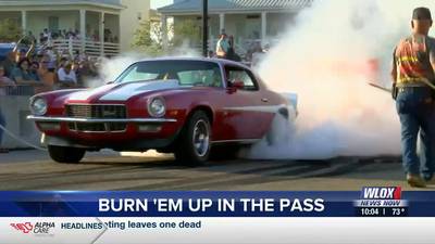 Smoke fills the sky as “Burn ‘Em Up in the Pass” takes place on Day 5 of Cruisin’ the Coast