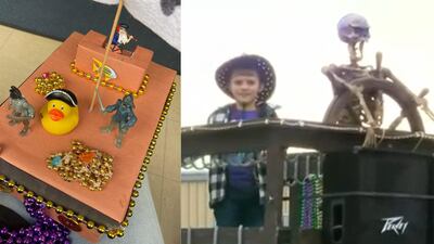 Pirate krewe invites student to tour favorite float after hearing school project story